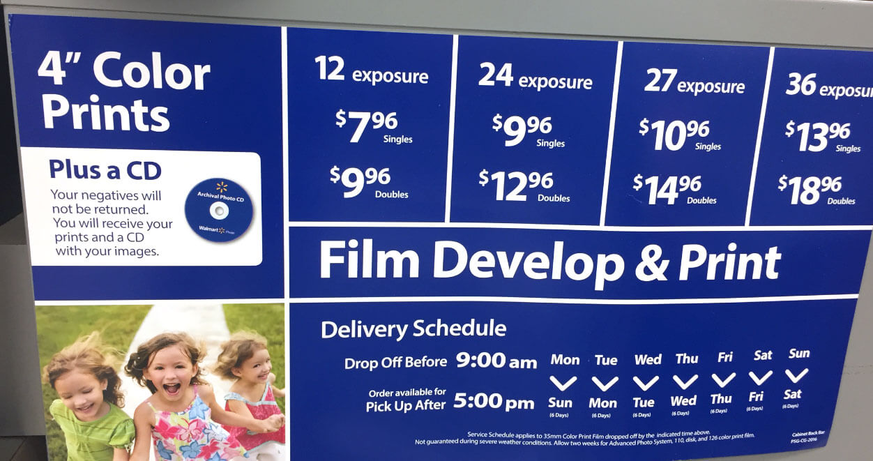 Walmart Photo Center Prices and Delivery Schedule