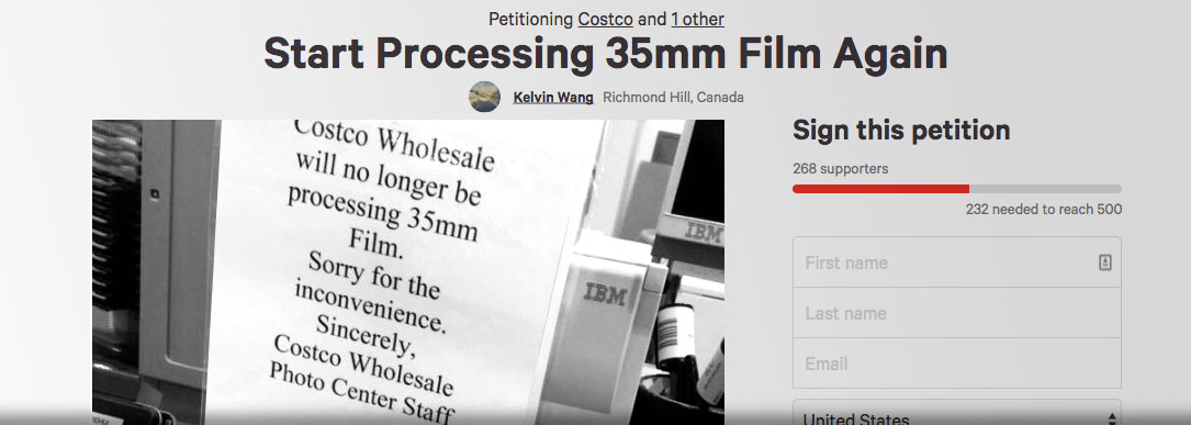Costco photo center stops developing film