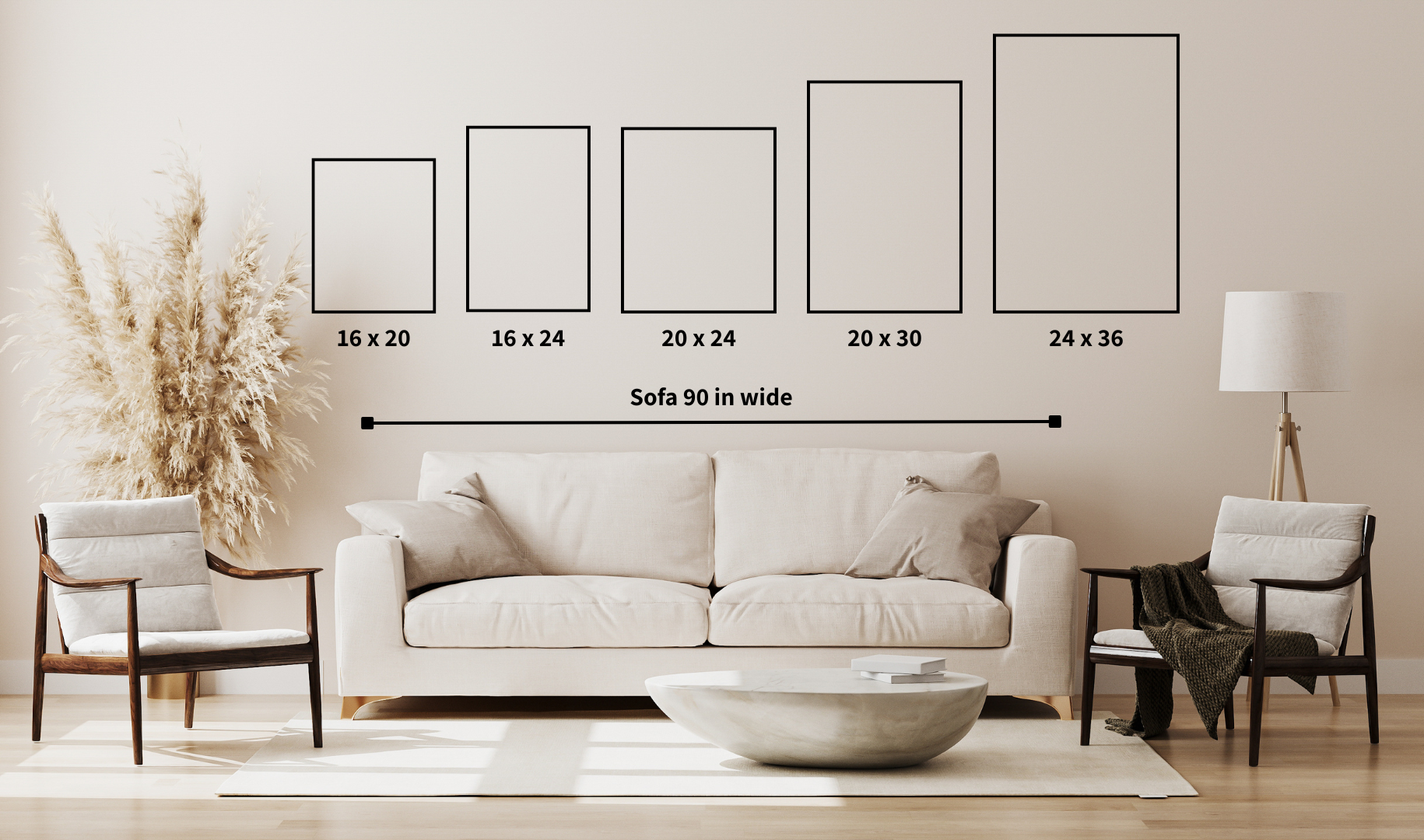 Canvas print size guide – large sizes