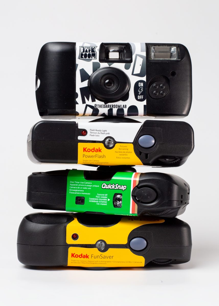 The Darkroom single use camera is a fujifilm quicksnap style camera loaded with 400iso color Kodak film and comes with a free film mailer making it the best disposable camera on the market. 