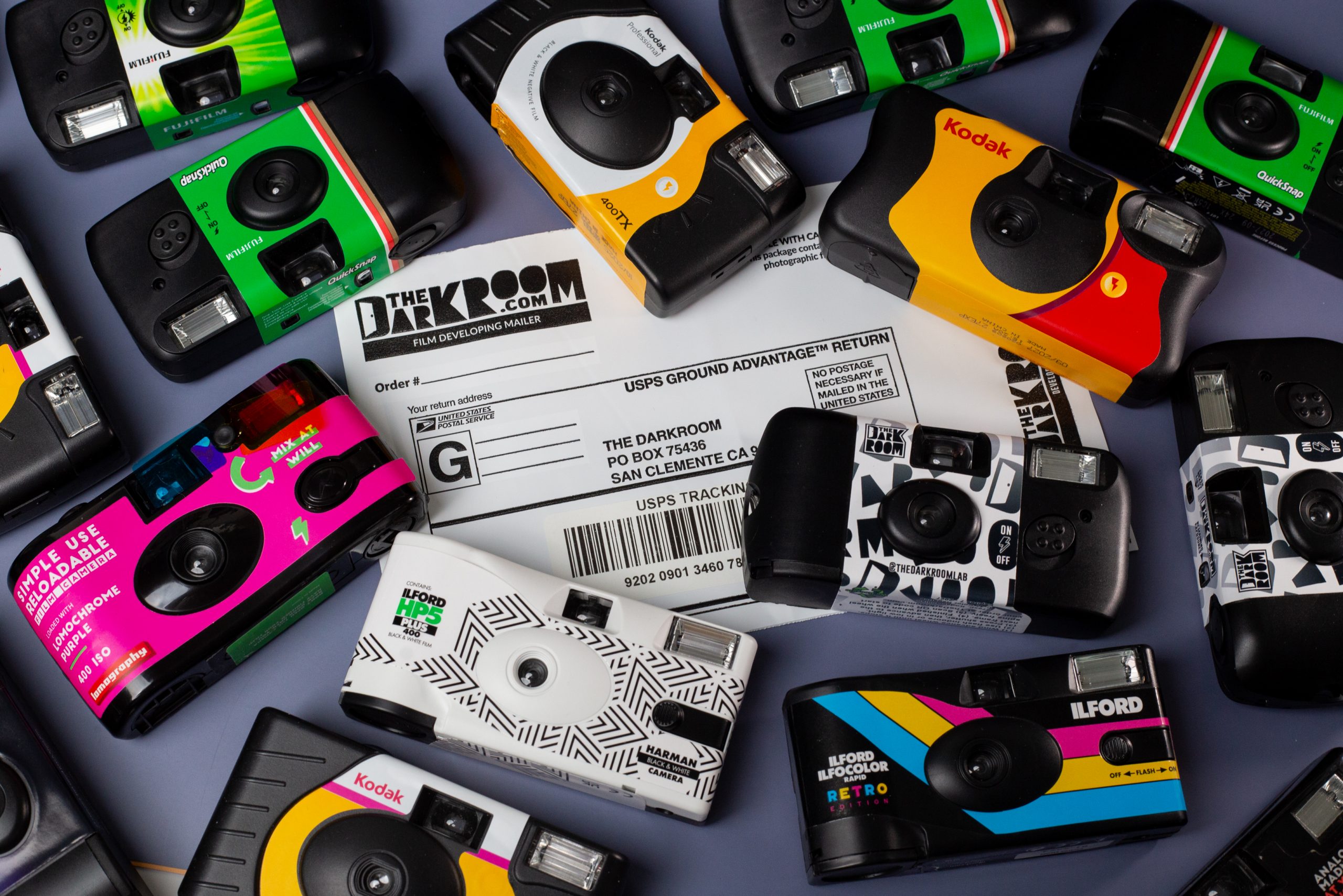 Disposable camera developing