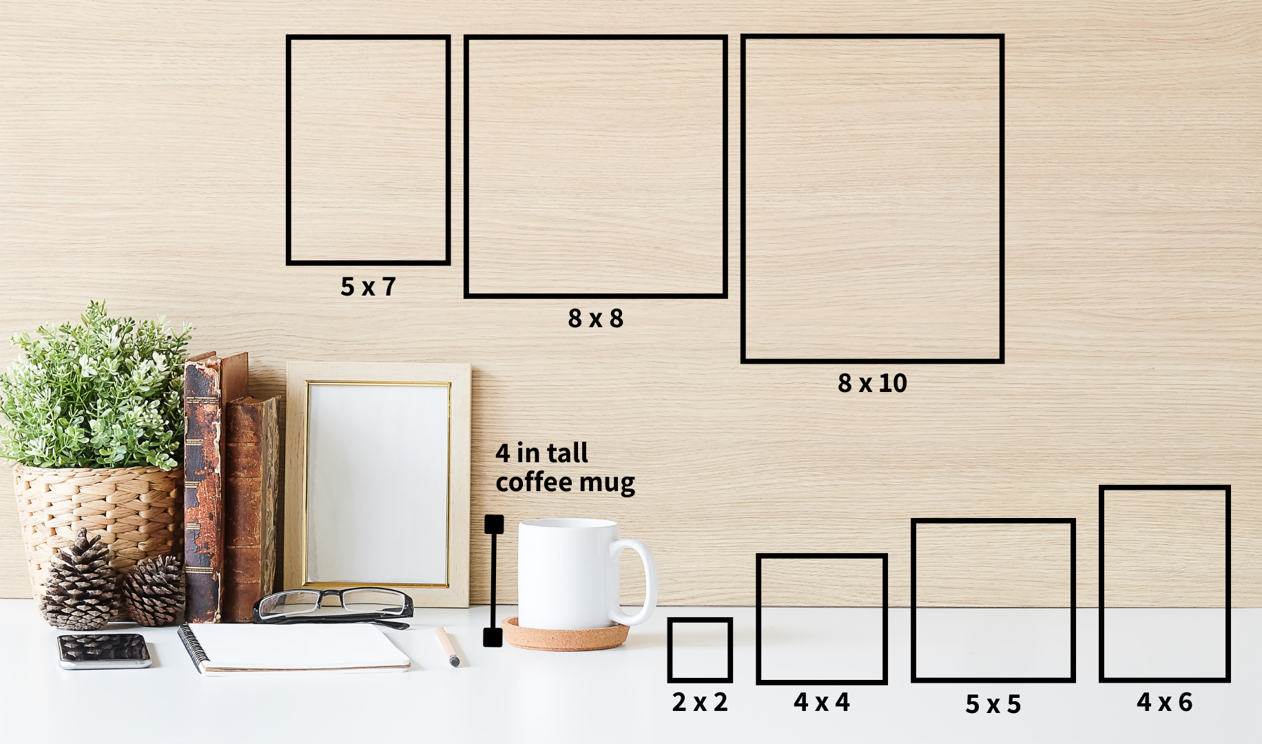 HD Aluminum print size guide – small sizes