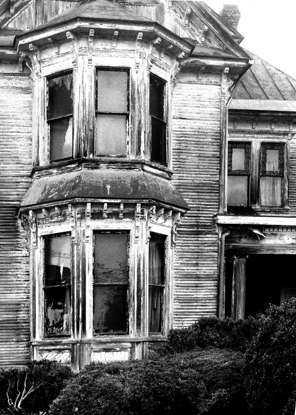 Abandoned Gothic Style House. FP4 at box speed.with Nikon F100