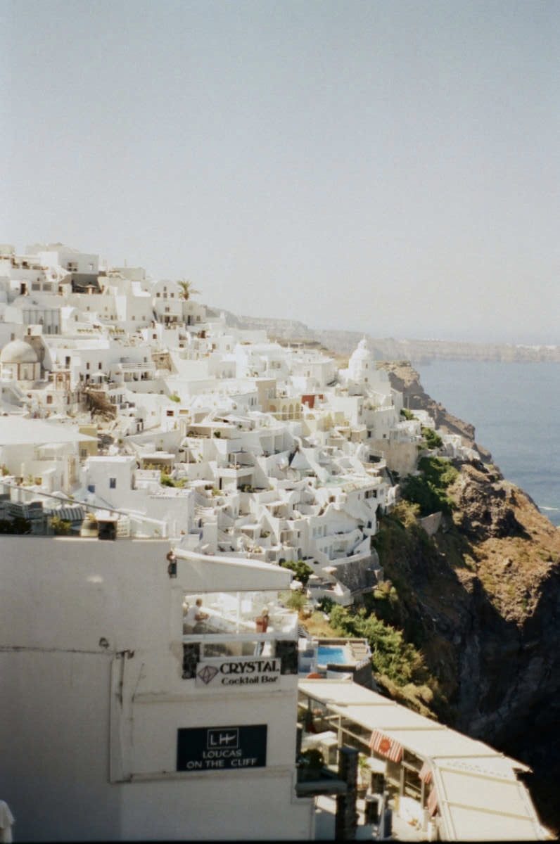 South view of Oìa in Santorini, Greece.
