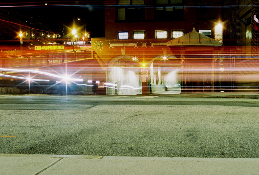 The Phantom Bus. East Side Trolley Tunnel in Providence, RI. Long exposure at f/22.