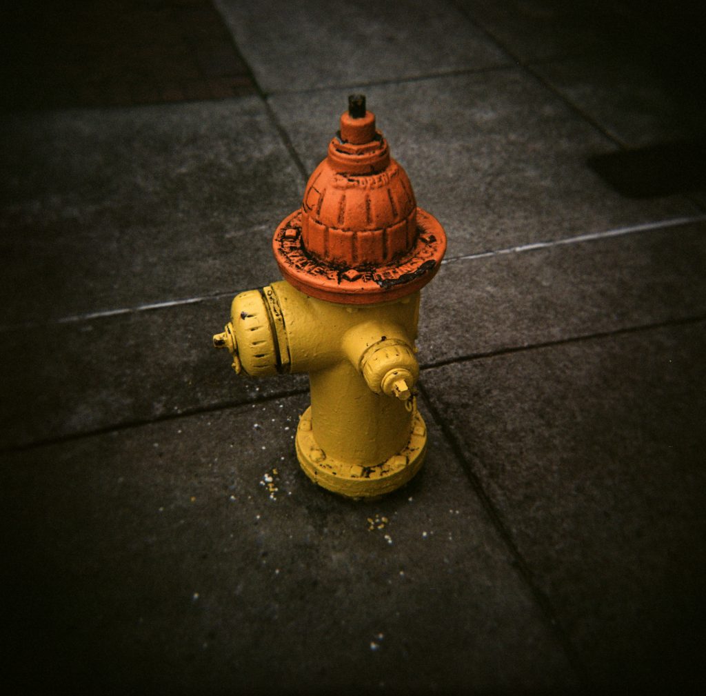 Fire hydrant shot with a Holga 120N camera on Kodak Portra 400.