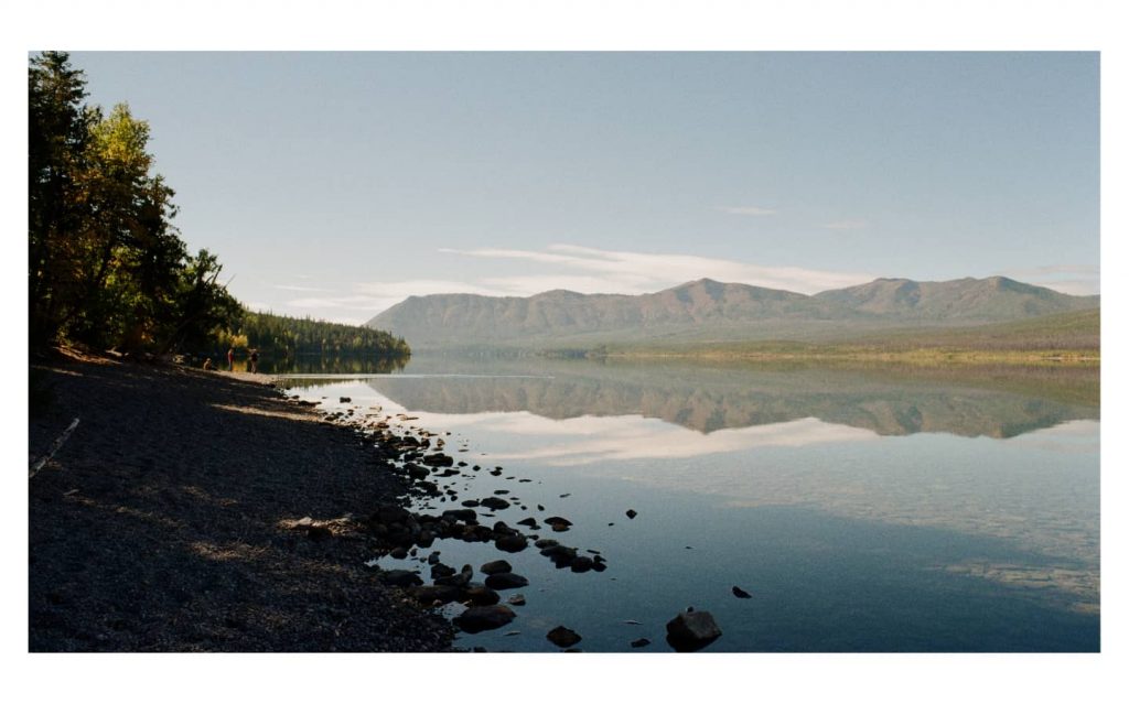 Lake MacDonald, Glacier NP, Montana. Taken on a Nikon FE, 28mm Nikkor lens.